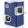imageYITAHOME 2Tier Cat House Cat Beds for Indoor Cats Small Cat Condo with Scratch Post and Hideaway Cave Modern Cat Cube Playhouse for Multi Kittens BrownBLUE
