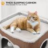 imageYITAHOME 2Tier Cat House Cat Beds for Indoor Cats Small Cat Condo with Scratch Post and Hideaway Cave Modern Cat Cube Playhouse for Multi Kittens BrownBROWN