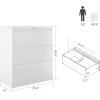 imageYITAHOME 3 Drawer Lateral File Cabinet with Lock Metal Stainless Steel Wide Lateral Filing Cabinet for LegalLetter A4 Size Office Organizer Storage Cabinet BlackWhite