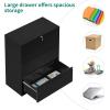imageYITAHOME 3 Drawer Lateral File Cabinet with Lock Metal Stainless Steel Wide Lateral Filing Cabinet for LegalLetter A4 Size Office Organizer Storage Cabinet BlackBlack