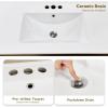 imageYITAHOME 30 Inch Floating Vanity with Sink Combo Bathroom Vanity with 2 SoftClosing Cabinets Wall Mounted Vanity Modern Bathroom Storage Includes Countertop Gold Metal Handle BlackBlack