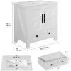 imageYITAHOME 30quot Farmhouse Bathroom Vanity with Sink Combo Small Space Bathroom Storage Cabinet with Large Drawer 2 SoftClosing Wood Barn Doors with Builtin Shelves WhiteWhite