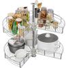 imageYITAHOME 31Inch Kidney Shaped Chrome Pie Cut 2Shelf Lazy Susan Corner Organizer for Kitchen Cabinet Blind Corner Storage with Telescoping Mount Silver28 inch