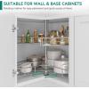imageYITAHOME 31Inch Kidney Shaped Chrome Pie Cut 2Shelf Lazy Susan Corner Organizer for Kitchen Cabinet Blind Corner Storage with Telescoping Mount Silver31 inch