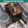 imageYITAHOME 32quot Dog Crate Furniture with Wheels Farmhouse Decorative Wood Dog Cage End Table ChewResistant Wooden Dog Kennel Indoor for Small Dogs Rustic BrownRustic Brown