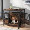 imageYITAHOME 32quot Dog Crate Furniture with Wheels Farmhouse Decorative Wood Dog Cage End Table ChewResistant Wooden Dog Kennel Indoor for Small Dogs Rustic BrownRustic Brown