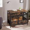 imageYITAHOME 32quot Dog Crate Furniture with Wheels Farmhouse Decorative Wood Dog Cage End Table ChewResistant Wooden Dog Kennel Indoor for Small Dogs Rustic BrownRustic Brown