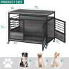 imageYITAHOME 32quot Dog Crate Furniture with Wheels Farmhouse Decorative Wood Dog Cage End Table ChewResistant Wooden Dog Kennel Indoor for Small Dogs Rustic BrownGrey
