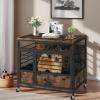 imageYITAHOME 32quot Dog Crate Furniture with Wheels Farmhouse Decorative Wood Dog Cage End Table ChewResistant Wooden Dog Kennel Indoor for Small Dogs Rustic BrownRustic Brown