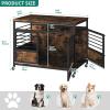imageYITAHOME 32quot Dog Crate Furniture with Wheels Farmhouse Decorative Wood Dog Cage End Table ChewResistant Wooden Dog Kennel Indoor for Small Dogs Rustic BrownRustic Brown
