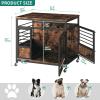 imageYITAHOME 32quot Dog Crate Furniture with Wheels Farmhouse Decorative Wood Dog Cage End Table ChewResistant Wooden Dog Kennel Indoor for Small Dogs Rustic BrownRustic Brown