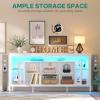 imageYITAHOME 335 Tall TV Stand for 75 inch TV LED Entertainment Center with Storage Black TV Stands for Living Room with Acrylic Doors ampamp Power Outlets Tall TV Console Cabinet WhiteWhite
