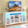 imageYITAHOME 335 Tall TV Stand for 75 inch TV LED Entertainment Center with Storage Black TV Stands for Living Room with Acrylic Doors ampamp Power Outlets Tall TV Console Cabinet WhiteWhite
