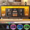 imageYITAHOME 335 Tall TV Stand for 75 inch TV LED Entertainment Center with Storage Black TV Stands for Living Room with Acrylic Doors ampamp Power Outlets Tall TV Console Cabinet WhiteGrey