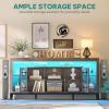 imageYITAHOME 335 Tall TV Stand for 75 inch TV LED Entertainment Center with Storage Black TV Stands for Living Room with Acrylic Doors ampamp Power Outlets Tall TV Console Cabinet WhiteGrey