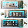 imageYITAHOME 335 Tall TV Stand for 75 inch TV LED Entertainment Center with Storage Black TV Stands for Living Room with Acrylic Doors ampamp Power Outlets Tall TV Console Cabinet WhiteWhite