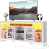 imageYITAHOME 335 Tall TV Stand for 75 inch TV LED Entertainment Center with Storage Black TV Stands for Living Room with Acrylic Doors ampamp Power Outlets Tall TV Console Cabinet WhiteWhite