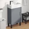imageYITAHOME 36 Inch Bathroom Vanity with Ceramic Sink Bathroom Cabinet Vanity for Media Space Freestanding Storage Bathroom Vanity with 1 Soft Closing Cabinet ampamp 2 Drawers Natural BrownGrey