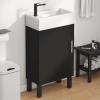 imageYITAHOME 36 Inch Bathroom Vanity with Ceramic Sink Bathroom Cabinet Vanity for Media Space Freestanding Storage Bathroom Vanity with 1 Soft Closing Cabinet ampamp 2 Drawers Natural BrownBlack