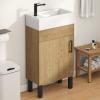 imageYITAHOME 36 Inch Bathroom Vanity with Ceramic Sink Bathroom Cabinet Vanity for Media Space Freestanding Storage Bathroom Vanity with 1 Soft Closing Cabinet ampamp 2 Drawers Natural BrownNatural Brown