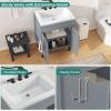 imageYITAHOME 36 Inch Bathroom Vanity with Ceramic Sink Bathroom Cabinet Vanity for Media Space Freestanding Storage Bathroom Vanity with 1 Soft Closing Cabinet ampamp 2 Drawers Natural BrownGrey