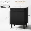 imageYITAHOME 36 Inch Bathroom Vanity with Ceramic Sink Bathroom Cabinet Vanity for Media Space Freestanding Storage Bathroom Vanity with 1 Soft Closing Cabinet ampamp 2 Drawers Natural BrownBlack