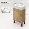 imageYITAHOME 36 Inch Bathroom Vanity with Ceramic Sink Bathroom Cabinet Vanity for Media Space Freestanding Storage Bathroom Vanity with 1 Soft Closing Cabinet ampamp 2 Drawers Natural BrownNatural Brown