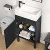 imageYITAHOME 36 Inch Bathroom Vanity with Ceramic Sink Bathroom Cabinet Vanity for Media Space Freestanding Storage Bathroom Vanity with 1 Soft Closing Cabinet ampamp 2 Drawers Natural BrownBlack