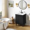 imageYITAHOME 36 Inch Bathroom Vanity with Ceramic Sink Bathroom Cabinet Vanity for Media Space Freestanding Storage Bathroom Vanity with 1 Soft Closing Cabinet ampamp 2 Drawers Natural BrownBlack