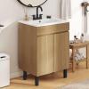 imageYITAHOME 36 Inch Bathroom Vanity with Ceramic Sink Bathroom Cabinet Vanity for Media Space Freestanding Storage Bathroom Vanity with 1 Soft Closing Cabinet ampamp 2 Drawers Natural BrownNatural Brown