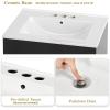 imageYITAHOME 36 Inch Bathroom Vanity with Ceramic Sink Bathroom Cabinet Vanity for Media Space Freestanding Storage Bathroom Vanity with 1 Soft Closing Cabinet ampamp 2 Drawers Natural BrownBlack