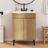 imageYITAHOME 36 Inch Bathroom Vanity with Ceramic Sink Bathroom Cabinet Vanity for Media Space Freestanding Storage Bathroom Vanity with 1 Soft Closing Cabinet ampamp 2 Drawers Natural BrownNatural Brown