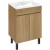 imageYITAHOME 36 Inch Bathroom Vanity with Ceramic Sink Bathroom Cabinet Vanity for Media Space Freestanding Storage Bathroom Vanity with 1 Soft Closing Cabinet ampamp 2 Drawers Natural BrownNatural Brown