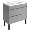imageYITAHOME 36 Inch Bathroom Vanity with Ceramic Sink Bathroom Cabinet Vanity for Media Space Freestanding Storage Bathroom Vanity with 1 Soft Closing Cabinet ampamp 2 Drawers Natural BrownGrey
