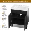 imageYITAHOME 36 Inch Bathroom Vanity with Ceramic Sink Bathroom Cabinet Vanity for Media Space Freestanding Storage Bathroom Vanity with 1 Soft Closing Cabinet ampamp 2 Drawers Natural BrownBlack