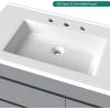 imageYITAHOME 36 Inch Bathroom Vanity with Ceramic Sink Bathroom Cabinet Vanity for Media Space Freestanding Storage Bathroom Vanity with 1 Soft Closing Cabinet ampamp 2 Drawers Natural BrownGrey