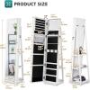 imageYITAHOME 360 Rotating Jewelry Cabinet Armoire 3in1 Jewelry Organizer Free Standing with Higher Full Length MirrorInside Makeup MirrorRear Storage Shelves White
