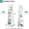 imageYITAHOME 360 Rotating Jewelry Cabinet Armoire 3in1 Jewelry Organizer Free Standing with Higher Full Length MirrorInside Makeup MirrorRear Storage Shelves White