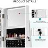 imageYITAHOME 360 Rotating Jewelry Cabinet Armoire 3in1 Jewelry Organizer Free Standing with Higher Full Length MirrorInside Makeup MirrorRear Storage Shelves White