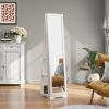 imageYITAHOME 360 Rotating Jewelry Cabinet Armoire 3in1 Jewelry Organizer Free Standing with Higher Full Length MirrorInside Makeup MirrorRear Storage Shelves White