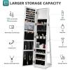 imageYITAHOME 360 Rotating Jewelry Cabinet Armoire 3in1 Jewelry Organizer Free Standing with Higher Full Length MirrorInside Makeup MirrorRear Storage Shelves White