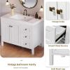 imageYITAHOME 36quot Bathroom Vanity with Sink Set Vintage Bathroom Cabinet Vanity with Resin Basin Extra Large Storage with 2 SoftClosing Doors ampamp 3 Drawers WhiteWhite