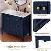 imageYITAHOME 36quot Bathroom Vanity with Sink Set Vintage Bathroom Cabinet Vanity with Resin Basin Extra Large Storage with 2 SoftClosing Doors ampamp 3 Drawers WhiteNavy Blue