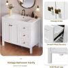 imageYITAHOME 36quot Bathroom Vanity with Sink Set Vintage Bathroom Cabinet Vanity with Resin Basin Extra Large Storage with 2 SoftClosing Doors ampamp 3 Drawers WhiteWhite