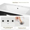 imageYITAHOME 36quot Bathroom Vanity with Sink Set Vintage Bathroom Cabinet Vanity with Resin Basin Extra Large Storage with 2 SoftClosing Doors ampamp 3 Drawers WhiteBlack