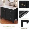 imageYITAHOME 36quot Bathroom Vanity with Sink Set Vintage Bathroom Cabinet Vanity with Resin Basin Extra Large Storage with 2 SoftClosing Doors ampamp 3 Drawers WhiteBlack