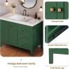 imageYITAHOME 36quot Bathroom Vanity with Sink Set Vintage Bathroom Cabinet Vanity with Resin Basin Extra Large Storage with 2 SoftClosing Doors ampamp 3 Drawers WhiteGreen