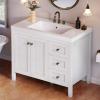 imageYITAHOME 36quot Bathroom Vanity with Sink Set Vintage Bathroom Cabinet Vanity with Resin Basin Extra Large Storage with 2 SoftClosing Doors ampamp 3 Drawers WhiteWhite