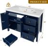 imageYITAHOME 36quot Bathroom Vanity with Sink Set Vintage Bathroom Cabinet Vanity with Resin Basin Extra Large Storage with 2 SoftClosing Doors ampamp 3 Drawers WhiteNavy Blue