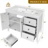 imageYITAHOME 36quot Bathroom Vanity with Sink Set Vintage Bathroom Cabinet Vanity with Resin Basin Extra Large Storage with 2 SoftClosing Doors ampamp 3 Drawers WhiteWhite